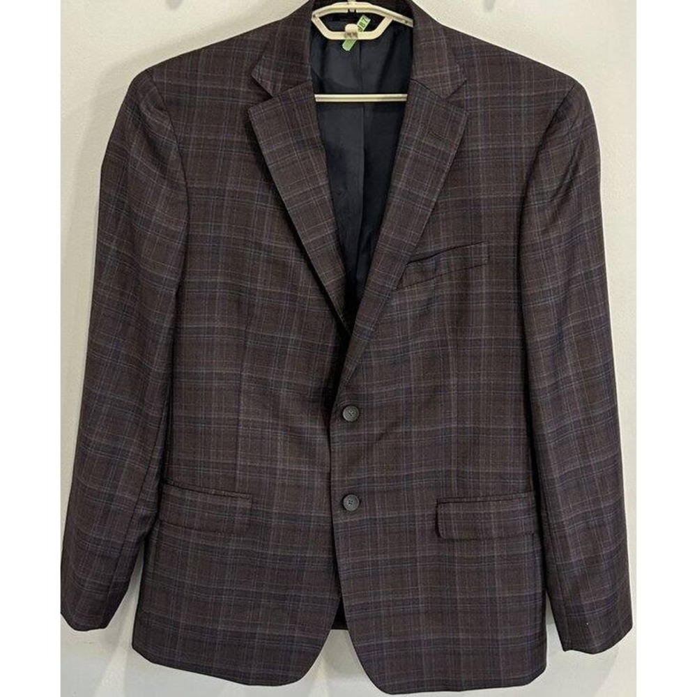Bloomingdales Mens Store Windford Blazer Jacket Wool Purple Reda 1865 Milano 44L